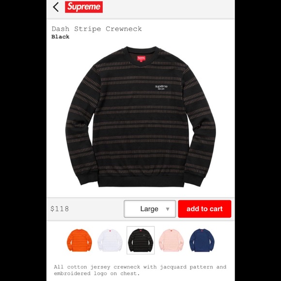 Supreme Dash Striped Crewneck Supreme Dash Striped Crewneck